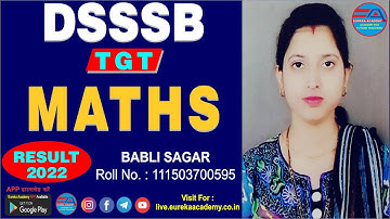 DSSSB TGT MATHS RESULT 2022 (SELECTED STUDENT) A.K. SRIVASTAVA SIR, dsssb kvs nvs rpsc tgt pgt maths