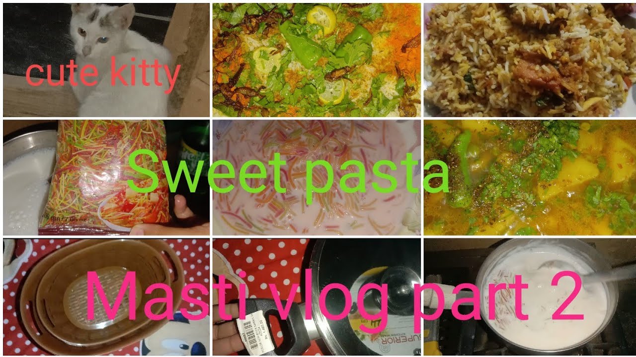 Color full  sweet pasta🍝||buying new karahi||biryani shot's