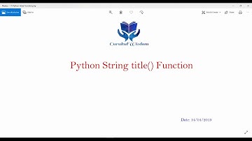 17-Python String title() Function