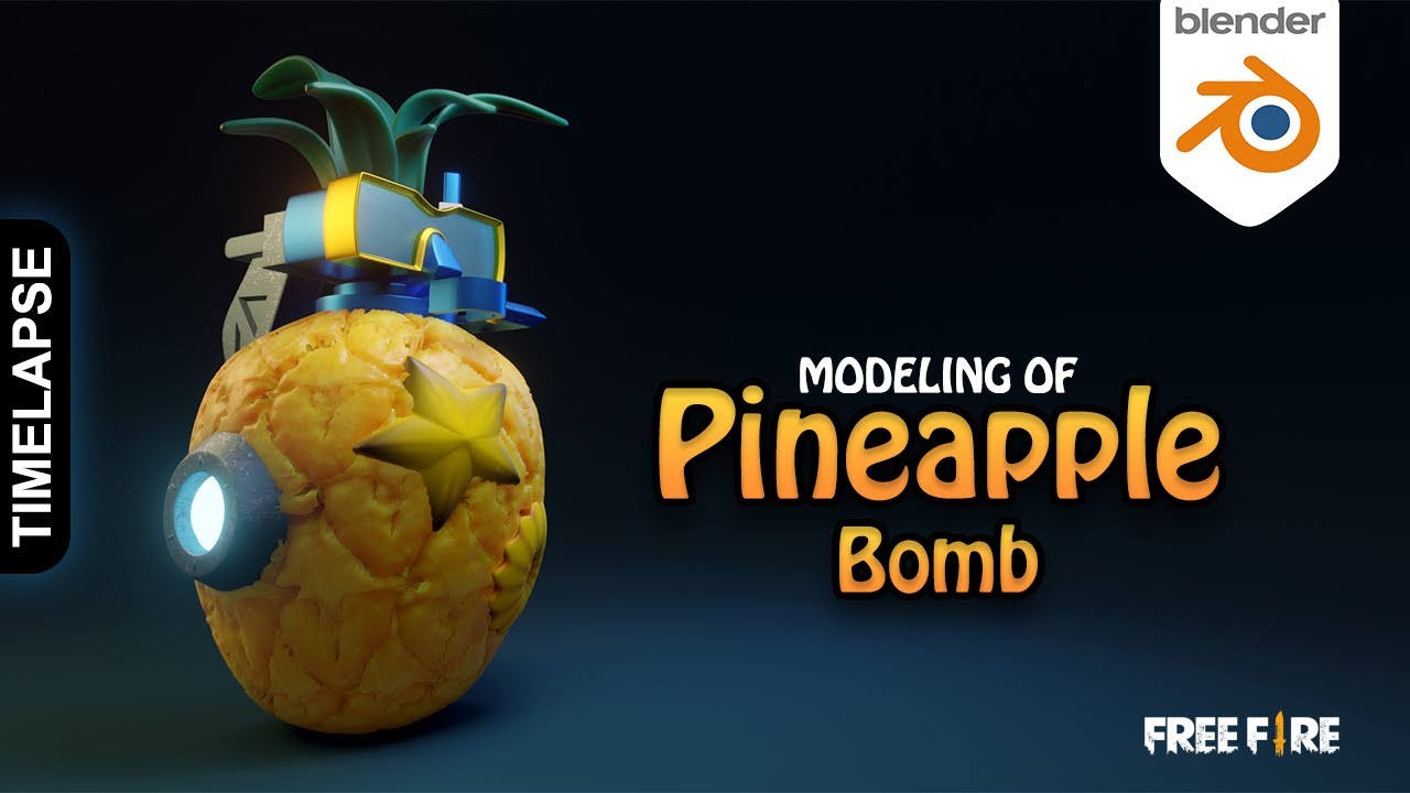 Pineapple Bomb - Blender modeling Timelapse | Free download