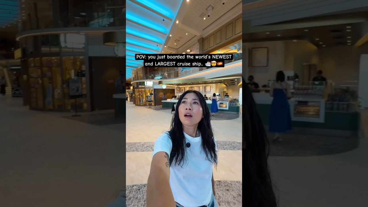 POV: you just boarded the world’s NEWEST and LARGEST cruise ship.. 🛳️🤯🇪🇸