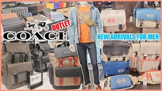 COACH OUTLET NEW ARRIVALS FOR MEN  SHOP WITH ME | TOTE BACKPACKS WALLETS CLOTHING & MORE 2023