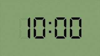 10 Minute Green LCD Timer - Classic Stopwatch Style (No Music)