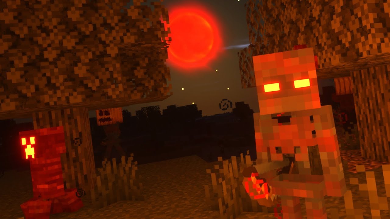 Spooky Blood Moon in Minecraft - YouTube