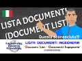Lista documenti ingegneria - Document list