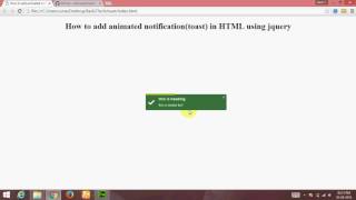[Hindi] Make animated notification(toast) in html using jquery