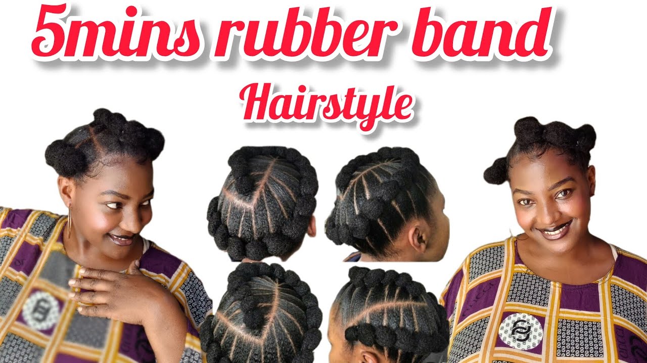 Simple and easy hairstyle // Popom Rubberband cornrows on short 4c