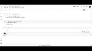 Intro to CS: Google Colab and Variables