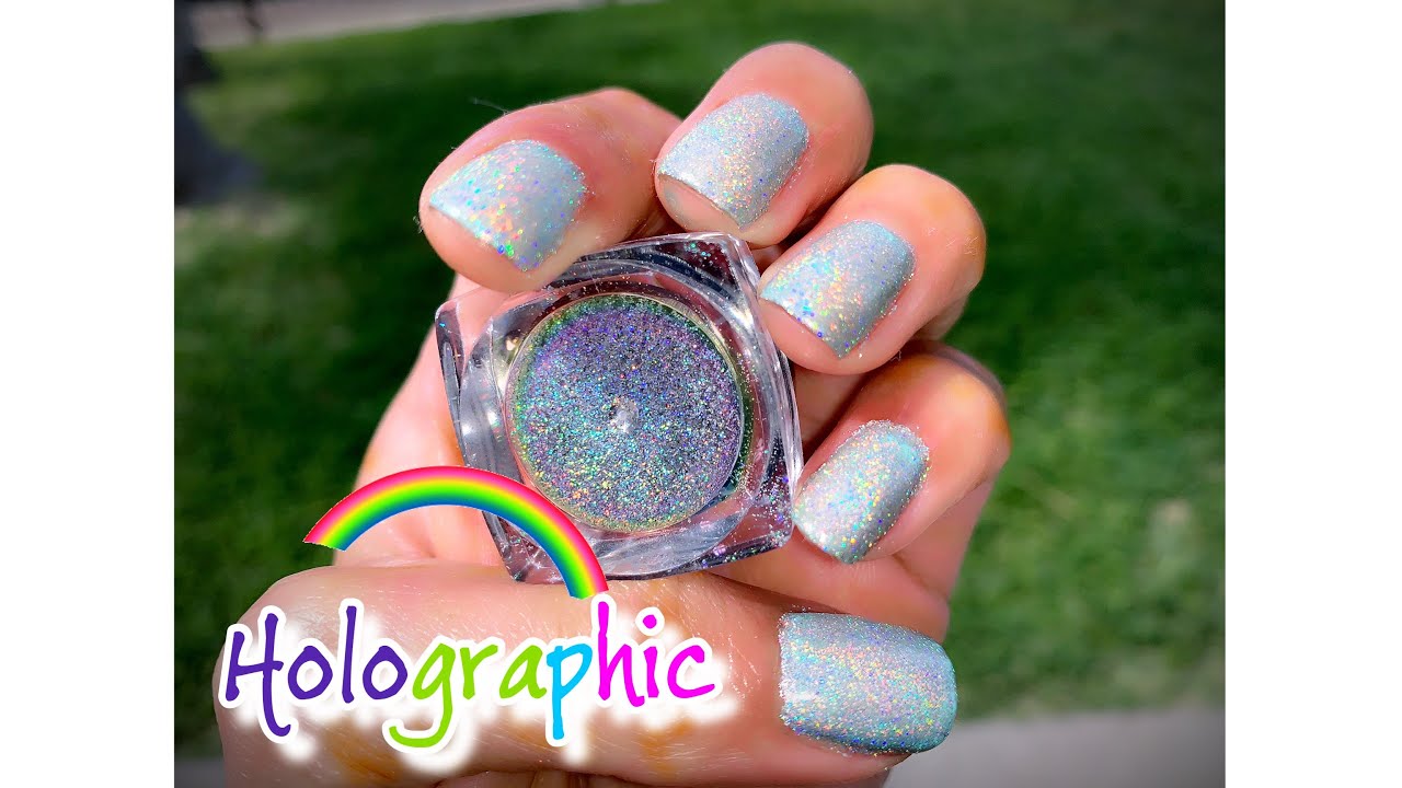 HOW TO APPLY HOLOGRAPHIC NAIL POWDER ON GEL POLISH YouTube