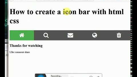How to create a Horizontal icon Bar with html css