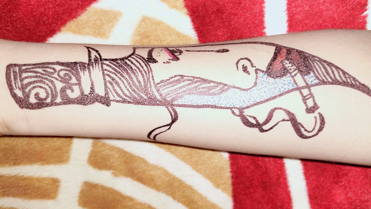 Face in knife tattoo🔪 girl tattoo hand tattoo pen tattoo YouTube