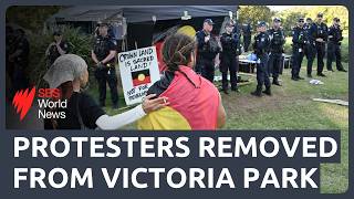 Police remove Olympic stadium protesters from Brisbane's Victoria Park