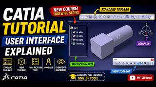 CATIA V5 Basics for Beginners | Standard Toolbar, View Toolbar & Compass