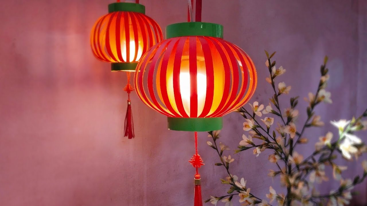 DIY Magical Red Lanterns  (របៀបធ្វើគោមលម្អផ្ទះដ៏ស្រស់ស្អាត)