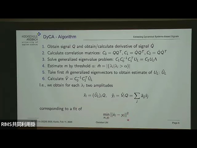Christian Uhl: Extracting Dynamical Systems-Based Signals from Noisy and Incomplete Datasets