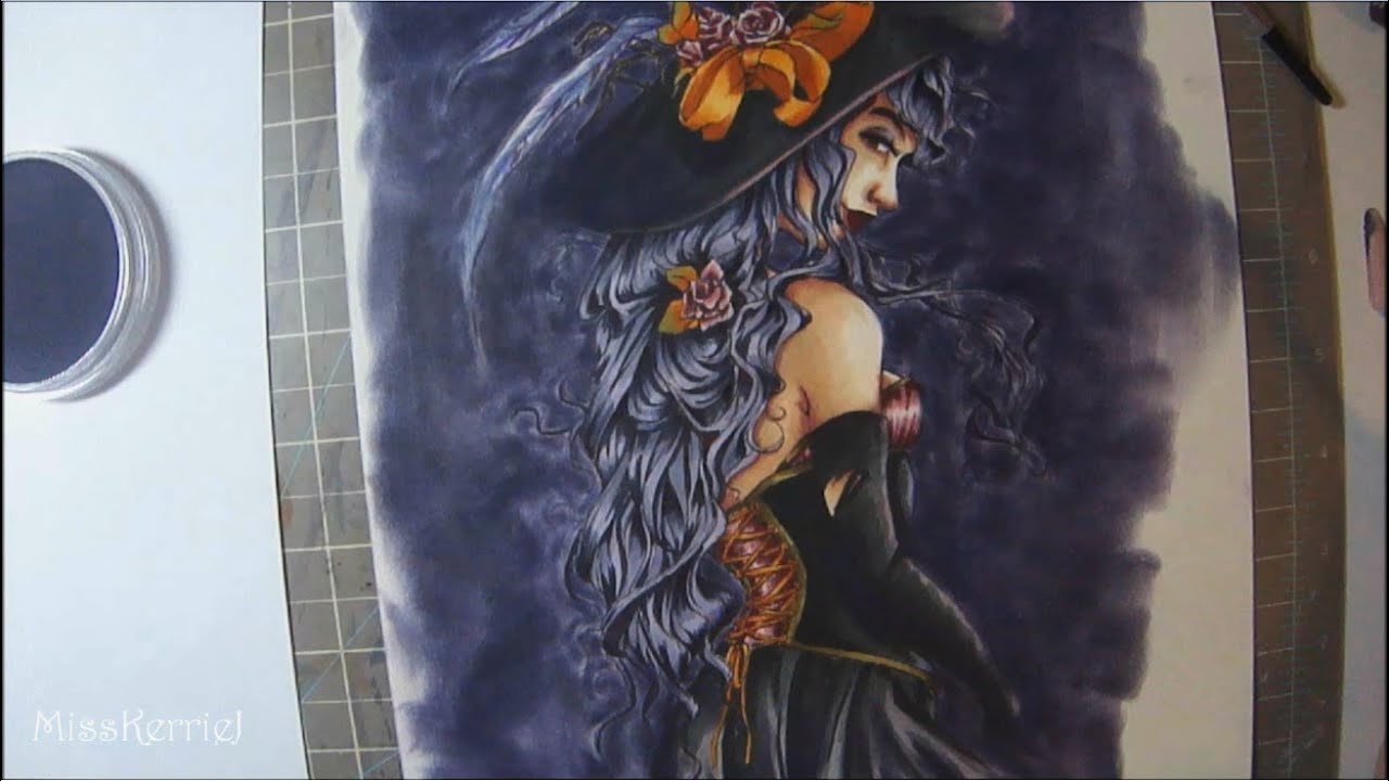 Copic Marker and PanPastel Illustration: Violet