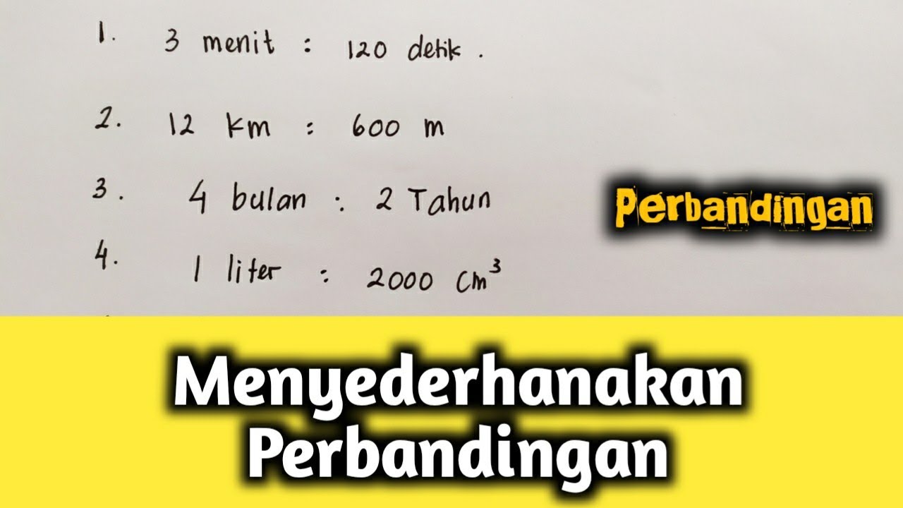 Matematika kelas 7 | cara menyederhanakan #perbandingan besaran berbeda