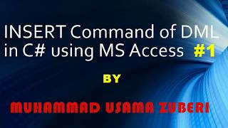 Famous INSERT Command of DML in C# using MS Access -  Part 1 Wealth