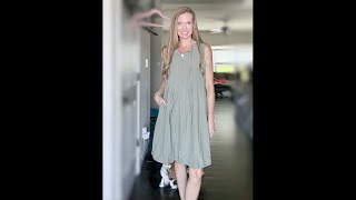 BTFBM Dress Sleeveless Crew Neck Cute Bow Tie Front Loose