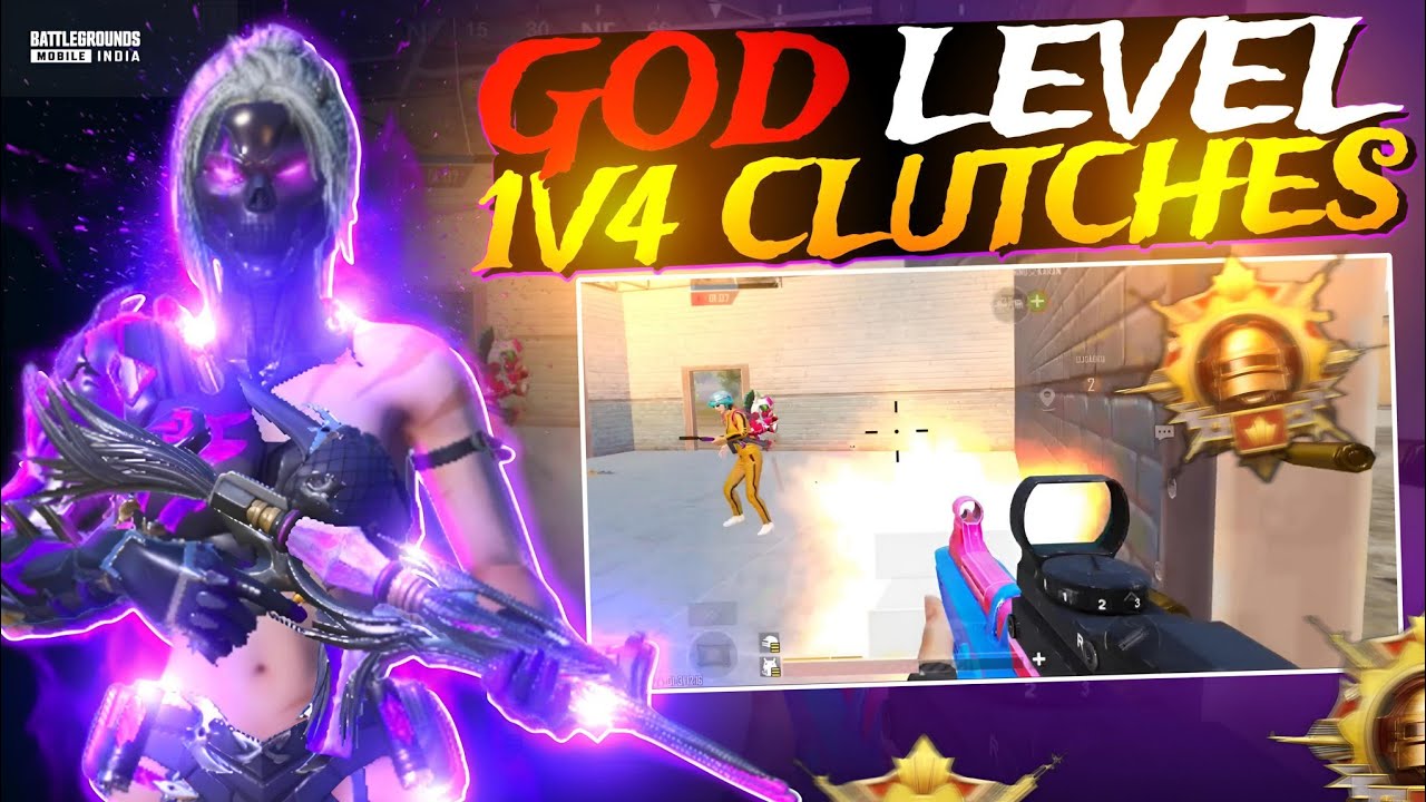 God Level 1V4 Clutches || Fastest 5 Finger Player In India || Bgmi ...