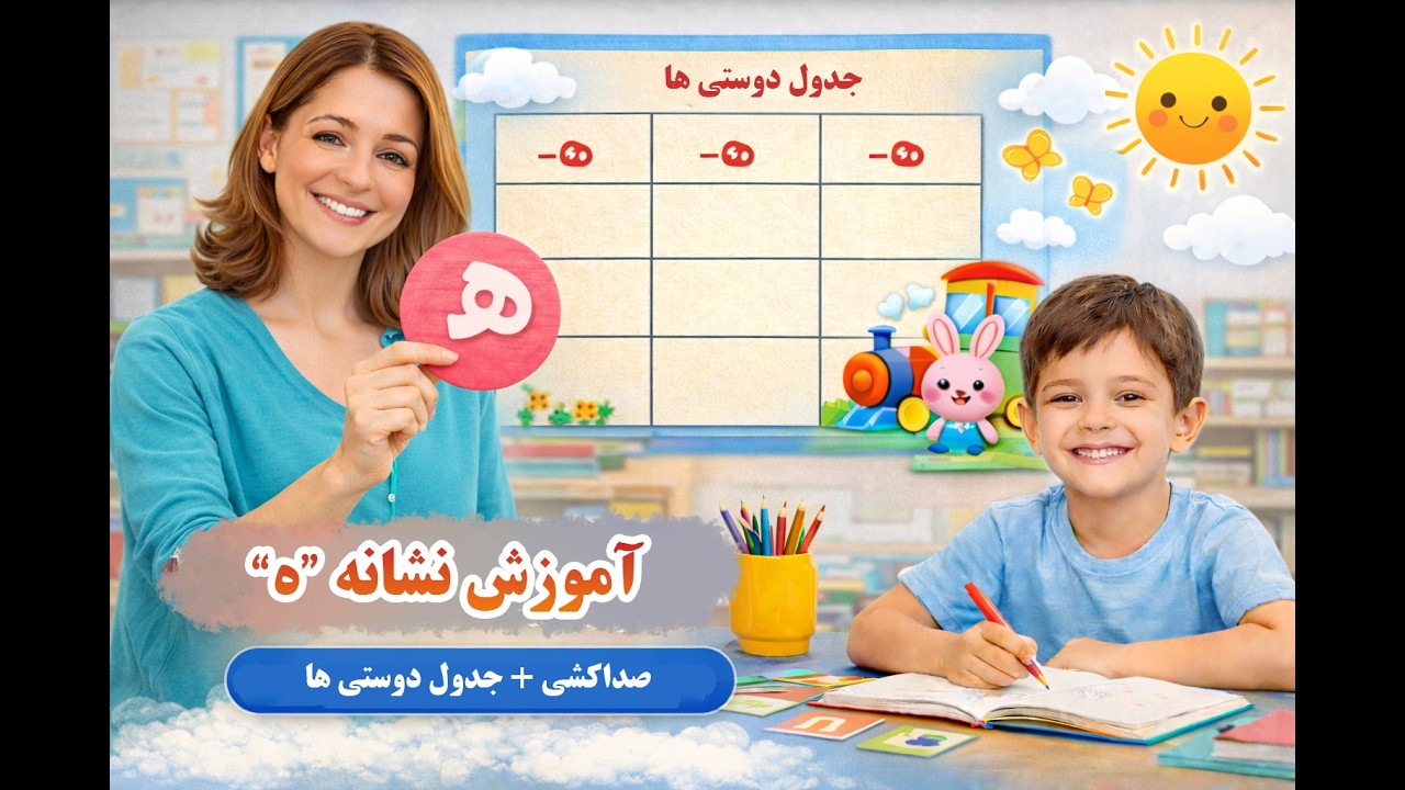 آموزش کامل نشانه ه با صداکشی + تمرین جدول دوستی ها | فارسی اول دبستان