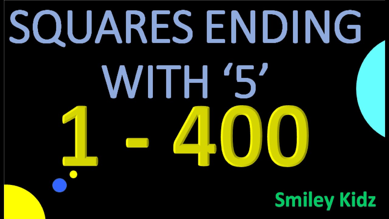 Class 8 Maths | Squares and Square roots | Squares of numbers ending with 5 | 1-400 Squares |