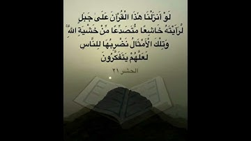 سورة الحشر . الآية ٢١ . القرآن الكريم . سعد الغامدي(لَوْ أَنزَلْنَا هَٰذَا الْقُرْآنَ عَلَىٰ جَبَلٍ)