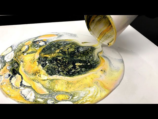 Only Water and Silicone oil - Acrylic pouring - Fluid painting