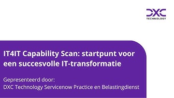 Webinar IT4IT Capability Scan: startpunt voor een succesvolle IT-transformatie