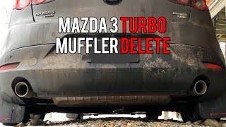 Mazda 3 Turbo Muffler Delete vs Stock (Cold Start and Revs)