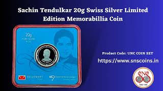Sachin Tendulkar 20g Swiss Silver Limited Edition Memorabillia Coin