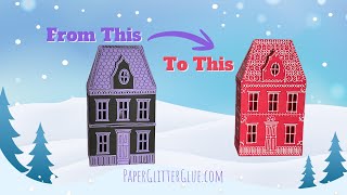 Delightful Christmas house made from a Halloween House pattern