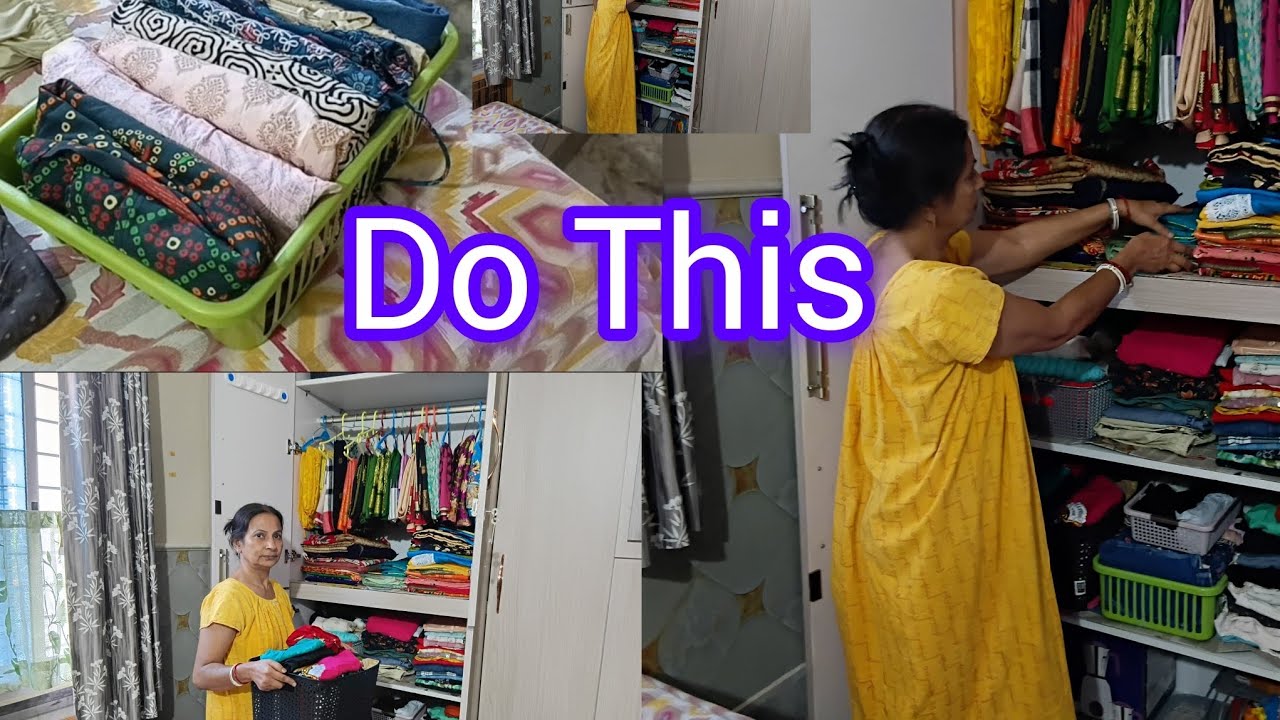 Organising  My wardrobe 💕 closet#में ओर मेरे जुगाड...