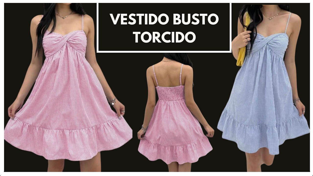 Vestido busto torcido - modelagem e costura