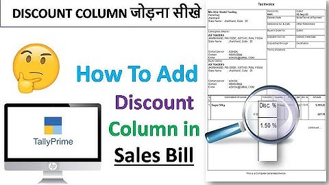 Discount Column Tally Prime | how to add discount column in sales invoice in Tally Prime