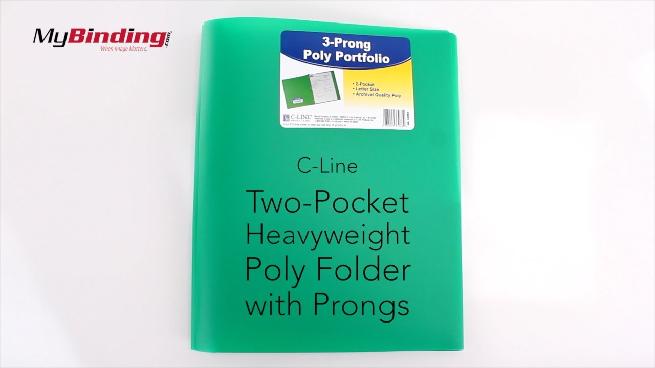 c line two pocket heavyweight poly folder with prongs youtube