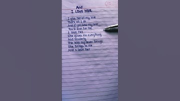 Thumbnail of And I Love Her Song Lyrics In Shorts #andiloveher #thebeatles #iloveherlyrics