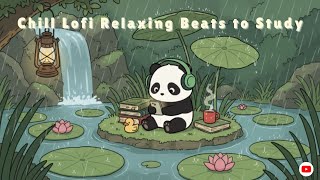 Rainy Pond Chill Lofi 🐼☕ Relaxing Beats to Study/Work/Unwind | Waterfall & Rain Sounds screenshot 4