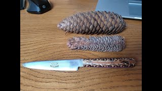 New knife handle from a pine cone