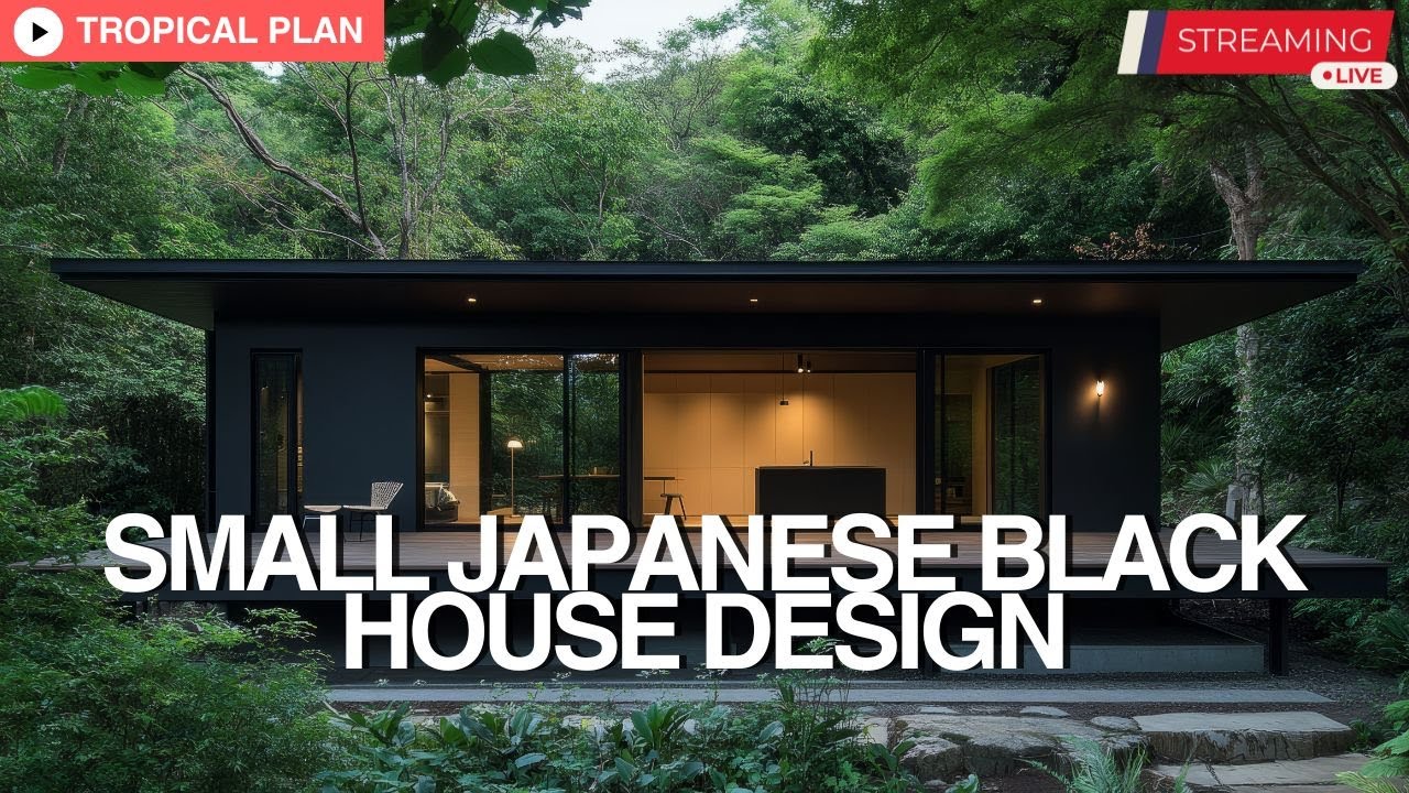 🛑 HomeTour Small Japanese Black House Modern Design in a Lush