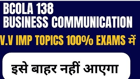 Bcola 138 important questions | business communication important questions