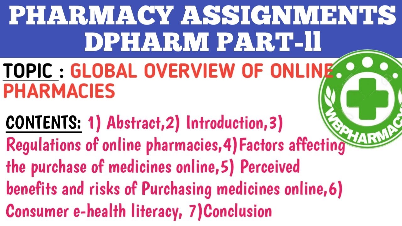 GLOBAL OVERVIEW OF ONLINE PHARMACIES ll Community pharmacy and