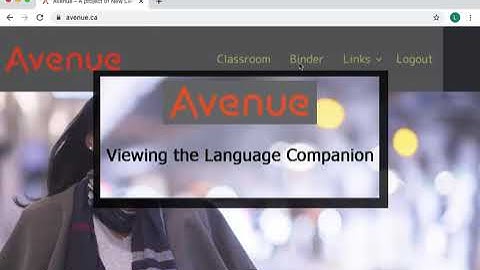 Viewing the Language Companion in the Avenue ePortfolio