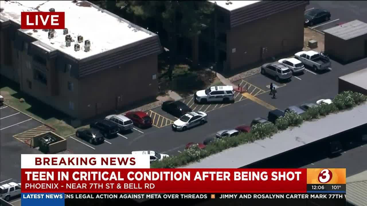 Teen in critical condition after being shot in north Phoenix - YouTube