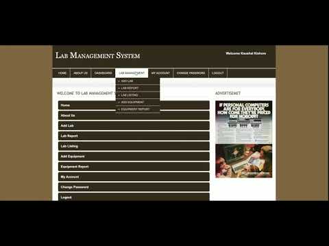 Lab Management System | PHP and MySQL Project Source Code | PHP MySQL CRUD Project