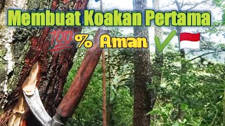 Pembukaan pertama dalam proses penyadapan getah Pinus.PEMULA WAJIB TAHU #menderes #Versiaku#tutorial