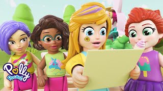 @PollyPocket & Friends Face a Rainbow Ball Fashion Mystery! 🔎 | Themepark Adventures Ep 2
