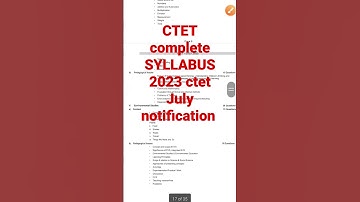 Ctet syllabus 2023।ctet paper 1st syllabus।ctet July notification
