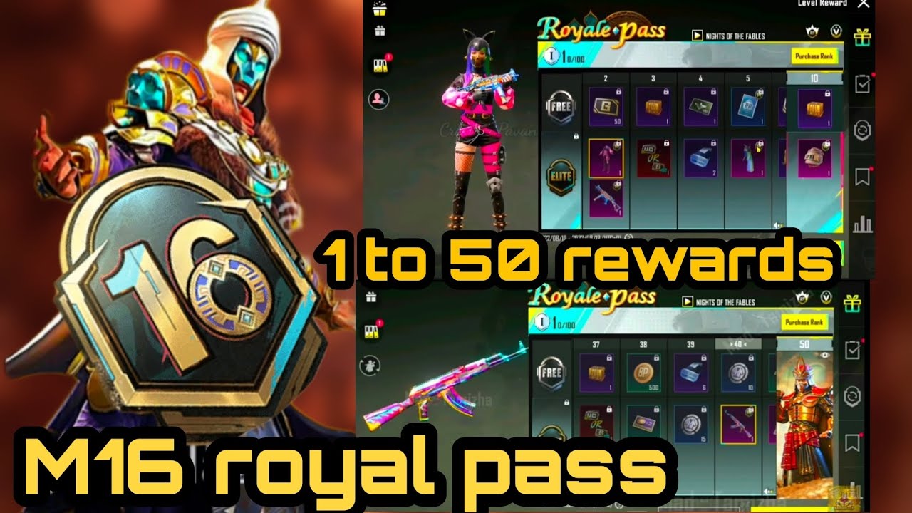 m16 royal pass 1 to 50 rewards 🔥😍|MS Gamer 47|pubg mobile 🔥🥰