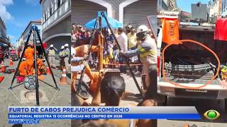 Cable theft disrupts businesses: Equatorial reports 15 incidents in downtown São Luís in 2026.